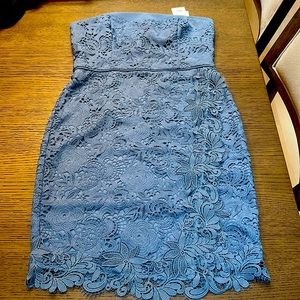 Reiss brand new size 10 blue strapless  lace dress